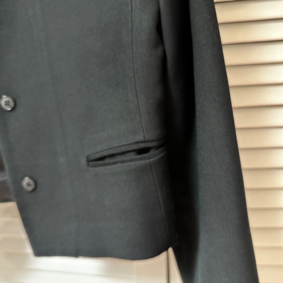Vintage 90s Jones New York Wool Covered Button Black Jacket Small - Picture 7 of 12